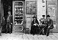 Ricchi signori davanti al caff�