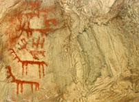 Rappresentazione di pittura murale preistorica
